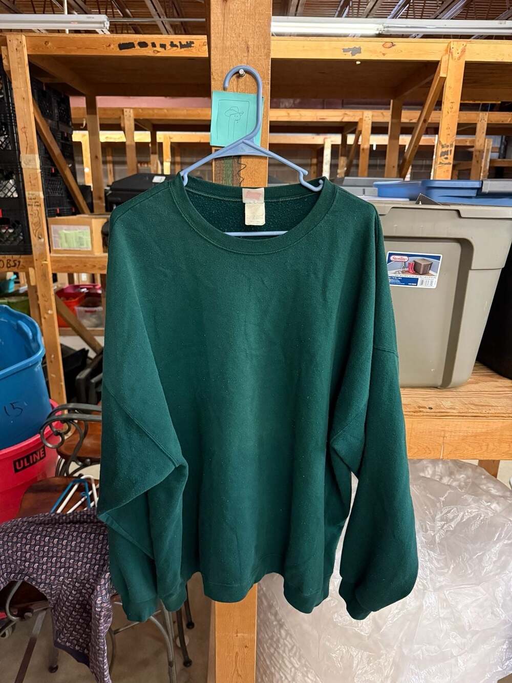 Hanes Sweatshirt Size 3XL Dark Green Blank Crewneck Pullover